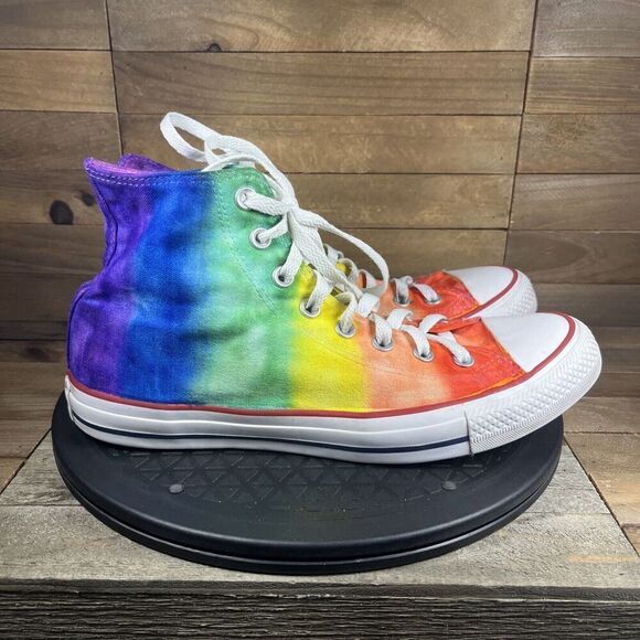 Converse Mens Size 9 Chuck Taylor II All Star Hi Top Sneakers Rainbow Multicolor - Picture 1 of 10